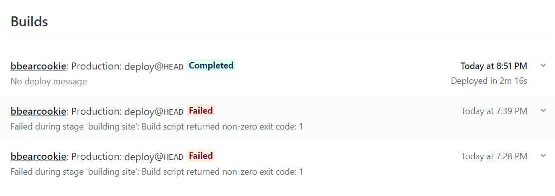 netlify failed